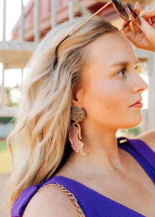LSU Tiger Beaded Earrings | Select Trends Boutique
