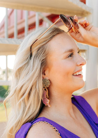 LSU Tiger Beaded Earrings | Select Trends Boutique