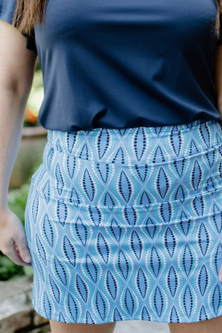 Lulu B Blue Dotted Zip Skort - Select Trends Boutique