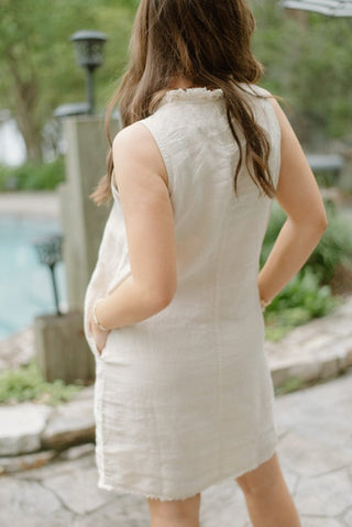 Lulu B Linen Frayed Hem Mini Dress | Select Trends Boutique