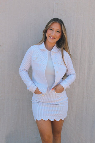 Lulu B Linen Striped Set Mini Skort | Select Trends Boutique