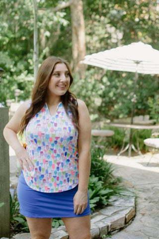 Lulu B White Fun Sleeveless Keyhole Top | Select Trends Boutique