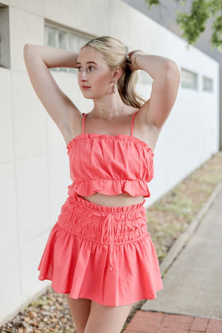 Mango Ruffled Mini Skort Set