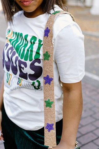 Mardi Gras Beaded Bag Strap | Select Trends Boutique