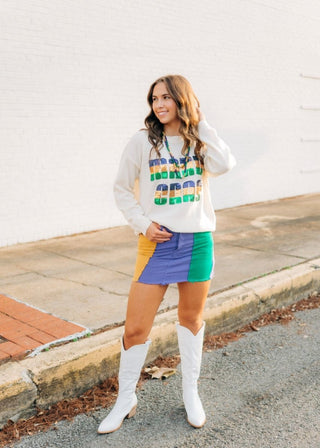 Mardi Gras Colorblock Mini Skirt | Select Trends Boutique