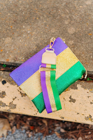 Mardi Gras Glitter Colorblock Crossbody - Select Trends Boutique