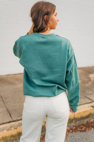 Mardi Gras Green Bow Sweatshirt | Select Trends Boutique