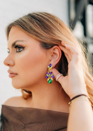 Mardi Gras Jewel Drop Earrings | Select Trends Boutique