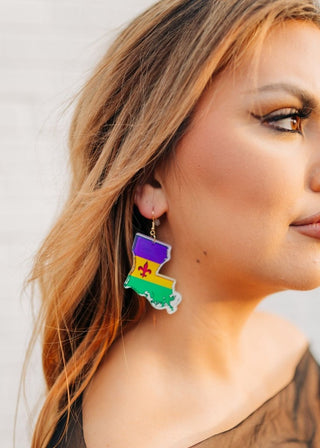 Mardi Gras Louisiana Earrings | Select Trends Boutique