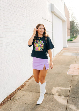 Mardi Gras Mask Black Graphic Tee | Select Trends Boutique