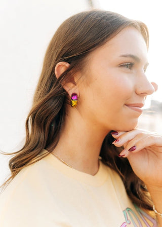 Mardi Gras Sequin Chunky Hoops | Select Trends Boutique