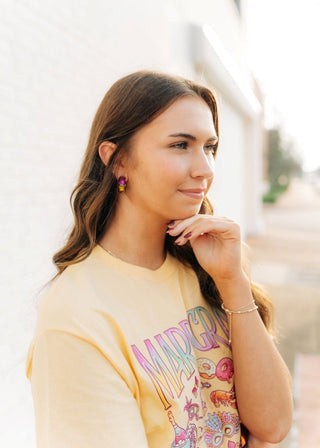 Mardi Gras Sequin Chunky Hoops | Select Trends Boutique