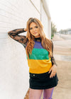 Mardi Gras Sequin Colorblock Knit Top - Select Trends Boutique