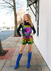 Mardi Gras Sequin Overall Romper - Select Trends Boutique