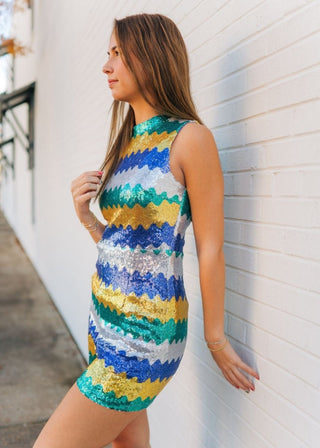 Mardi Gras Sequin Sleeveless Romper - Select Trends Boutique