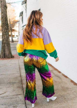 Mardi Gras Sequin Wide Leg Pants - Select Trends Boutique