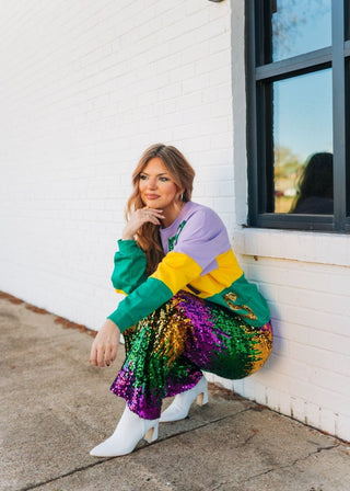 Mardi Gras Sequin Wide Leg Pants - Select Trends Boutique