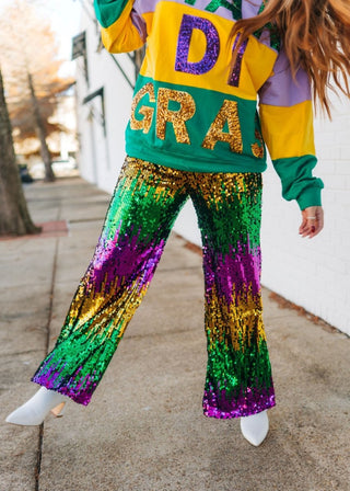 Mardi Gras Sequin Wide Leg Pants - Select Trends Boutique