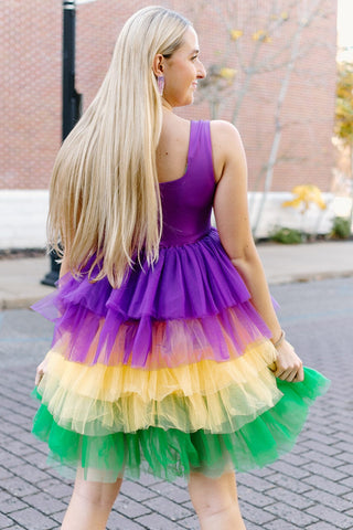 Mardi Gras Tiered Tutu Dress