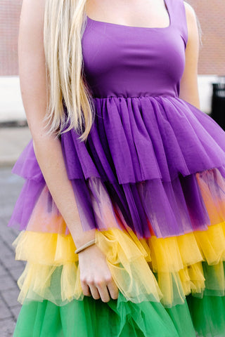 Mardi Gras Tiered Tutu Dress