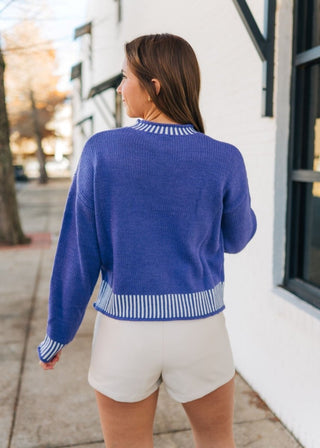 Mardi Gras Tinsel Purple Sweater | Select Trends Boutique