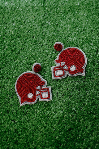 Maroon & Grey Beaded Helmet Earring | Select Trends Boutique