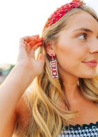 Maroon Touchdown Drop Earrings | Select Trends Boutique