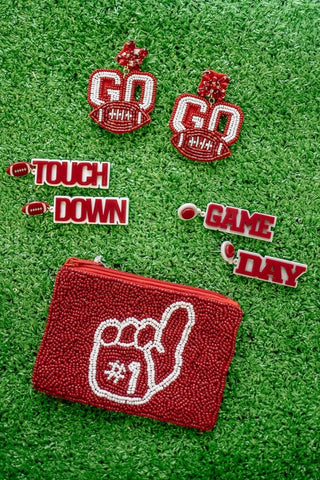 Maroon Touchdown Drop Earrings | Select Trends Boutique