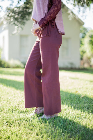 Maroon Wide Leg Jeans - Select Trends Boutique