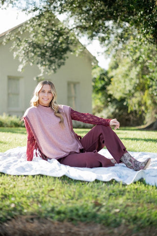Maroon Wide Leg Jeans | Select Trends Boutique