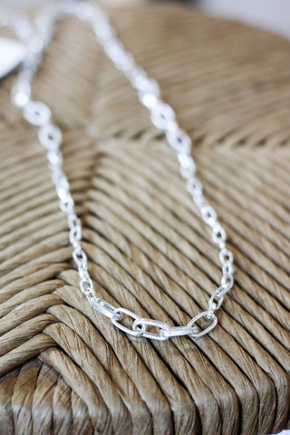Matte Silver Long Chain Necklac | Select Trends Boutique