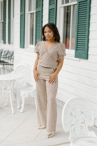 Mauve Tweed Set Top - Select Trends Boutique