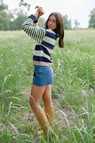 Medium Wash Buckle Detail Skort | Select Trends Boutique