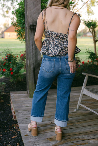 Medium Wash Relaxed Straight Leg Jeans