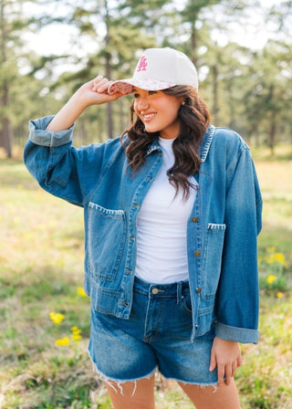 Blush Pink Floral Puff Sleeve Blouse | Select Trends Boutique