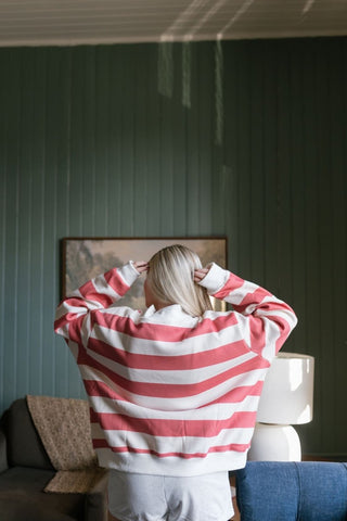 Merry Vintage Striped Mock Neck Sweatshirt | Select Trends Boutique