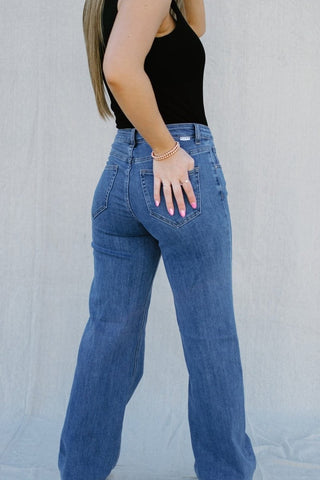Mid Rise Clean Wide Leg Jeans from Select Trends Boutique