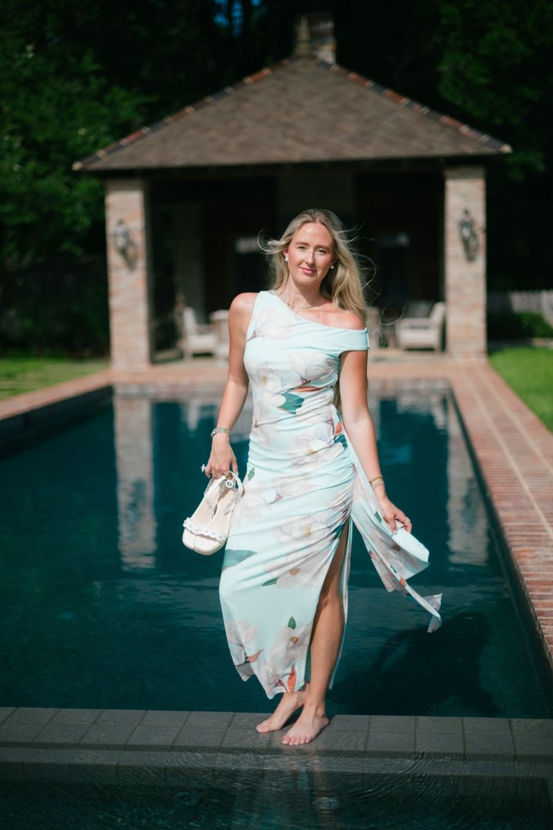 Mint Magnolia Ruffle Maxi Dress