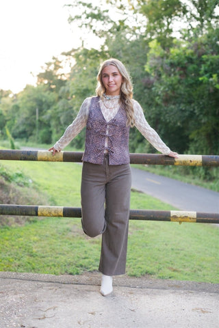 Mocha Brown Wide Leg Jeans | Select Trends Boutique