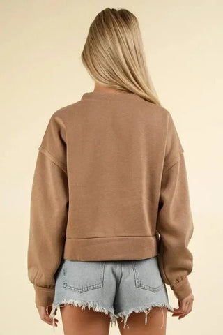 Mocha Cable Contrast Pullover | Select Trends Boutique
