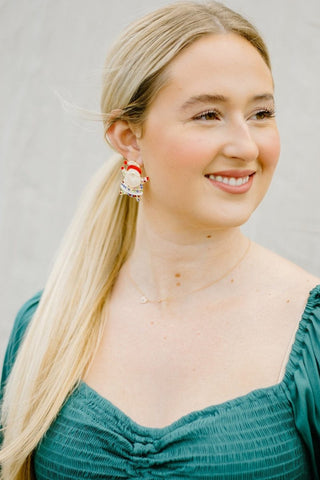 MultiColor Santa Glitz Earrings | Select Trends Boutique