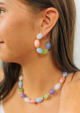 Multicolored Acrylic Beaded Hoops | Select Trends Boutique