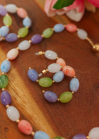 Multicolored Acrylic Beaded Hoops | Select Trends Boutique