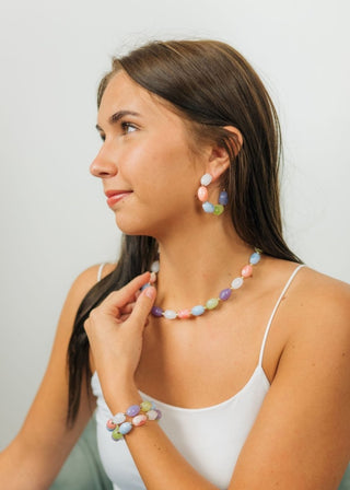 Multicolored Acrylic Beaded Hoops | Select Trends Boutique