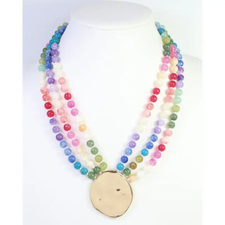 Multicolored Beaded Pendant Necklace | Select Trends Boutique