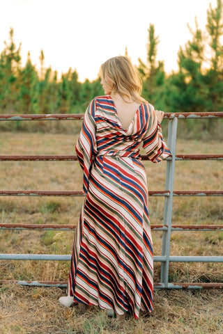 Multicolored Striped Blouse & Skirt Set | Select Trends Boutique