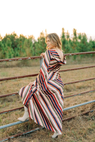 Multicolored Striped Blouse & Skirt Set | Select Trends Boutique