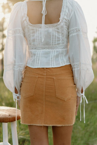 Mustard Corduroy Mini Skirt | Select Trends Boutique