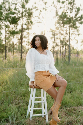 Mustard Corduroy Mini Skirt | Select Trends Boutique