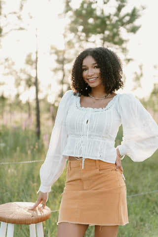 Mustard Corduroy Mini Skirt